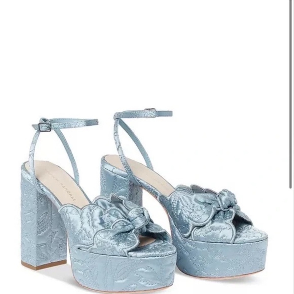 Loeffler Randall Light Blue Quilted Knot Platforms